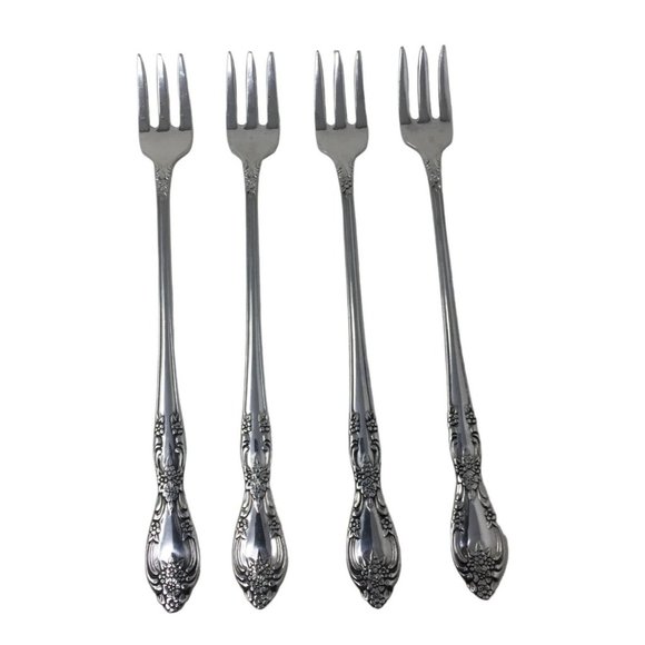Oneida Stainless Cocktail Forks Set of 4 - Picture 1 of 7